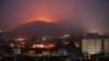 Bursts of explosions are seen on November 5, 2020 during fighting between Armenian-Karabakhi and Azerbaijani forces near Shushi (Shusha), a strategic hilltop town about a half-hour&#39;s drive from Karabakh&#39;s main town, Stepanakert (Khankendi).&nbsp;